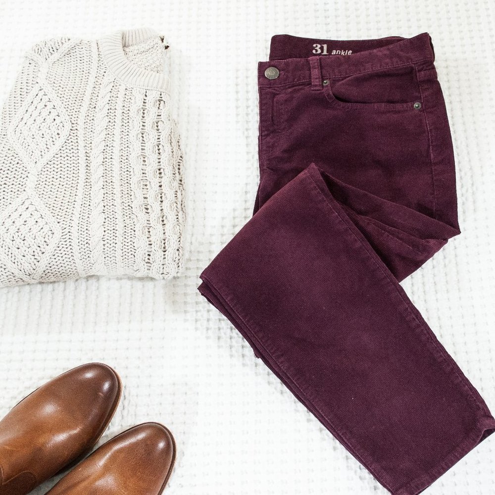 J Crew Toothpick Skinny Ankle Red Corduroy Pants